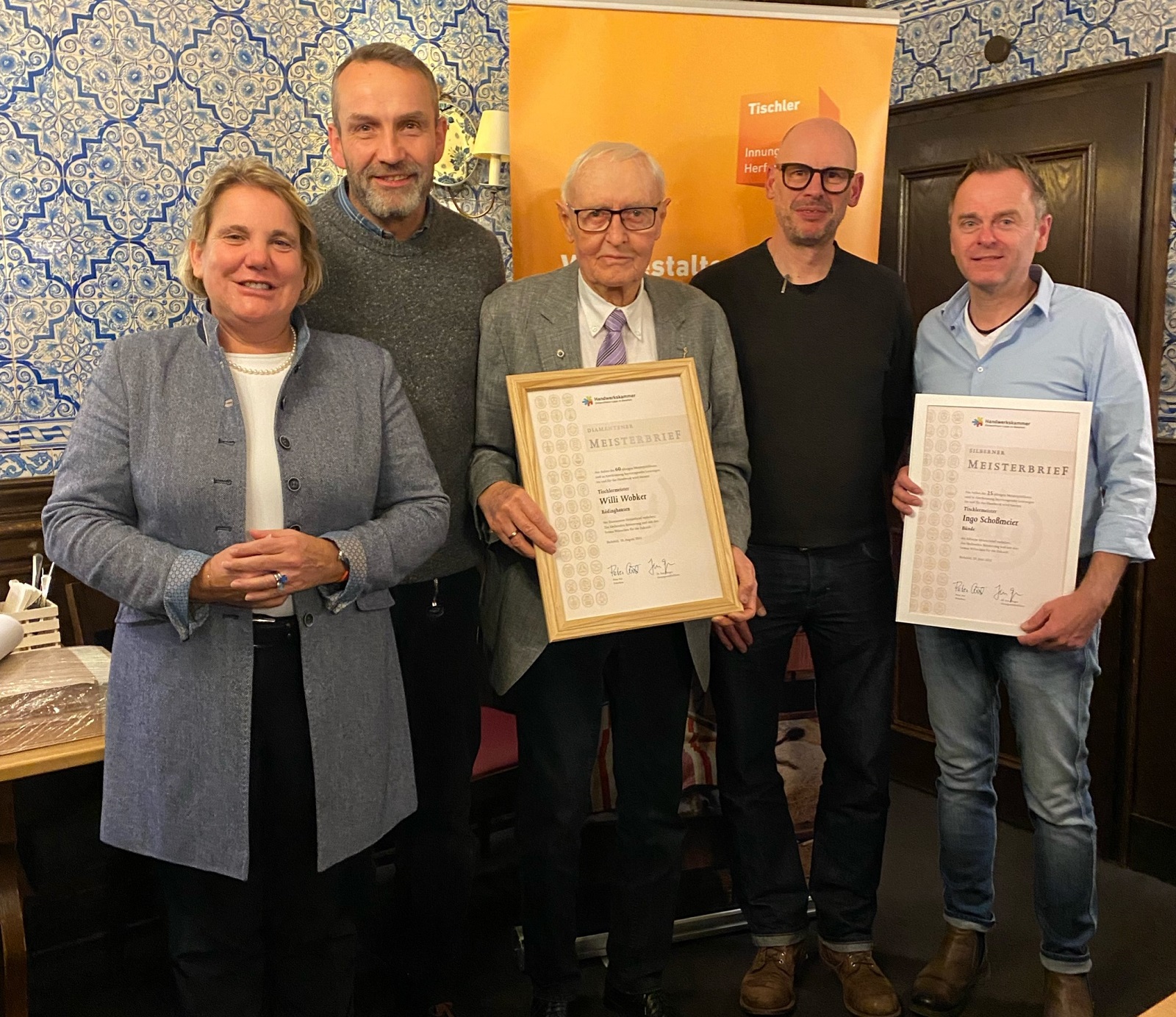 Diamantener Meisterbrief für Willi Wobker